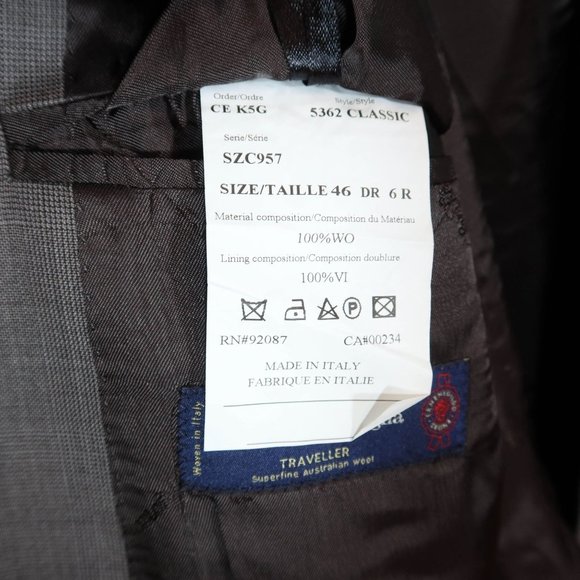 ERMENEGLIDO ZEGNA Wool Traveler Cloth Two Button Blazer Saks Fifth Avenue 46R - Picture 12 of 12